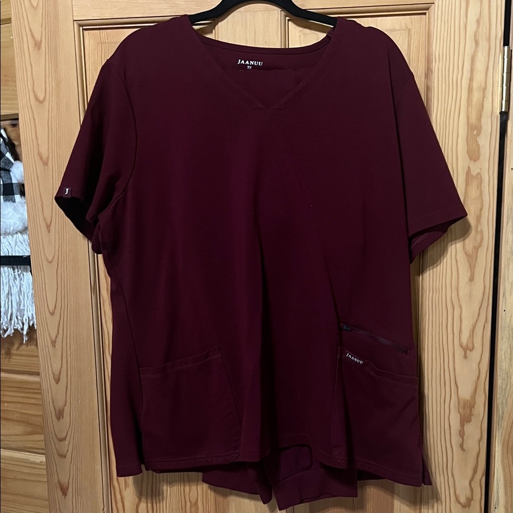 Jaanuu Women's Deep Burgundy scrub set